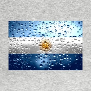 Flag of Argentina - Raindrops T-Shirt